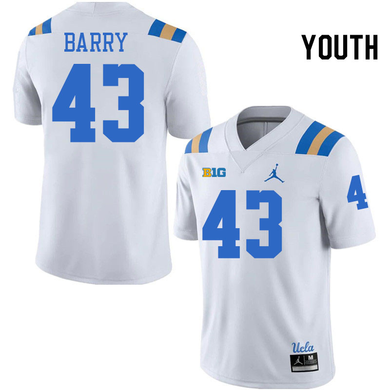 Youth #43 Brett Barry UCLA Bruins College Football Jerseys Stitched-White